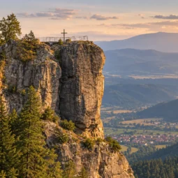 Панорамна гледка към Черната скала край Боровец