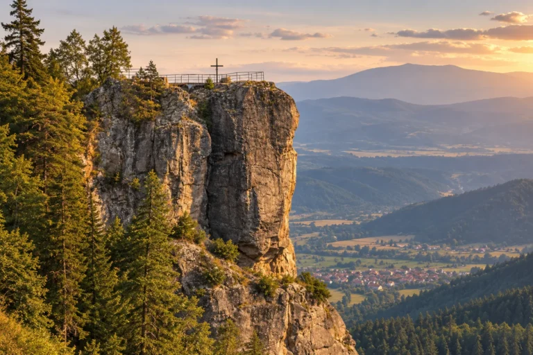 Панорамна гледка към Черната скала край Боровец