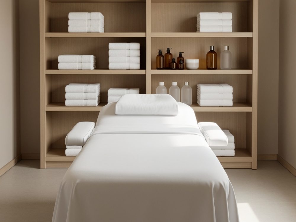 Спокойна и чиста стая за SPA процедури с масажно легло.