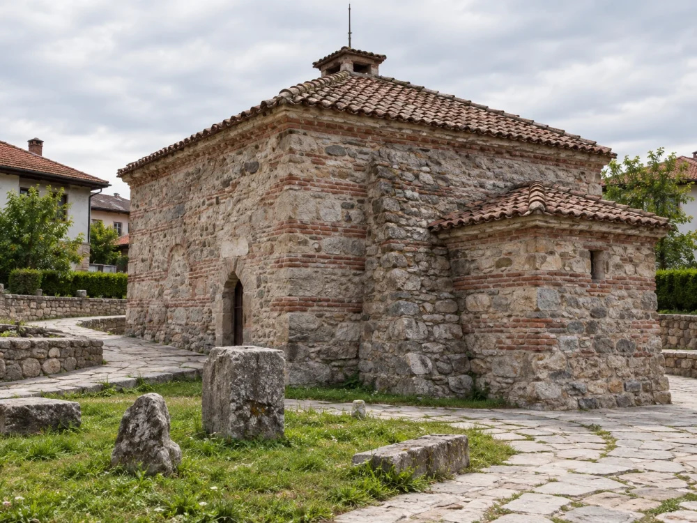 Каменната зидария на историческата Римска баня в село Баня